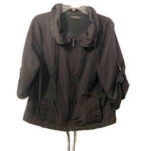 Tribella black rain waterproof zipped jacket sz 14